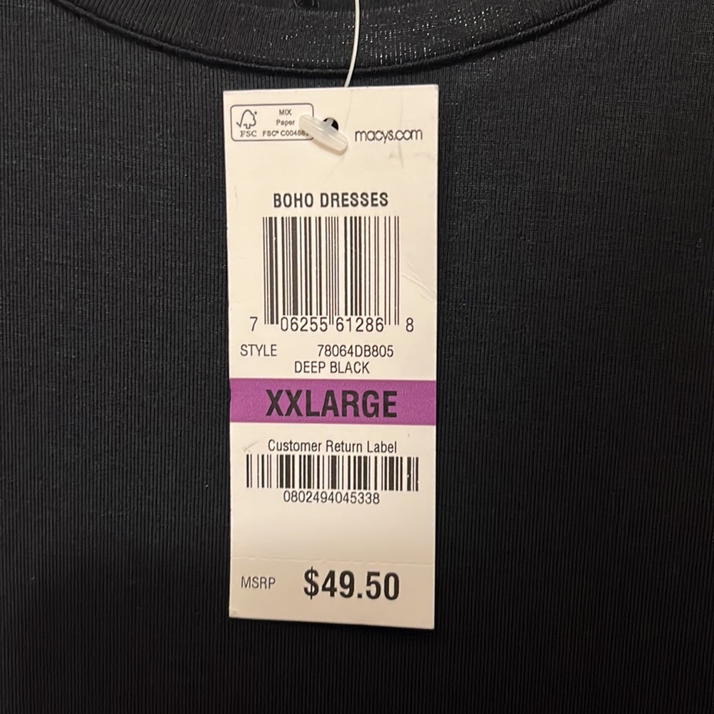 Macy's  Style & Co, black sleeveless jersey dress - Picture 2 of 3